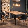 Tavolo allungabile moderno 150/210 da pranzo rovere naturale nero Brianne
