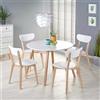 Tavolo allungabile rotondo 102/142 cm da pranzo moderno bianco rovere Siracusa