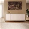 Credenza madia moderna 203xH81cm 4 ante beige Maty