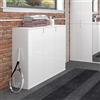 Credenza madia moderna 3 ante 91xH97 bianco lucido Chobs-4