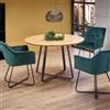 Tavolo da pranzo rotondo 120x120 rovere miele nero Felicity