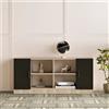 Credenza madia moderna design 140xH62 cm rovere nero Task