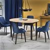 Tavolo rotondo allungabile 102/142 cm moderno design rovere nero Lucca