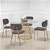 Tavolo rotondo in vetro 120 moderno design oro Minerva