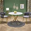 Tavolo rotondo moderno 100x100 marmo bianco oro Thea