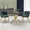 Tavolo rotondo moderno 100x100 marmo nero oro Thea