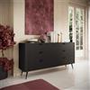 Credenza madia moderna soggiorno 6 cassetti 163xH81 nera Clio