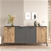 Credenza madia moderna soggiorno industrial 4 ante 160xH72 cm rovere antracite Paladio