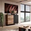 Credenza moderna 100xH95 mobile contenitore design industrial rovere nero Cristy