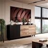 Credenza moderna 160xH82 soggiorno design industrial rovere nero Cristy