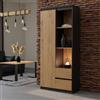 Libreria moderna chiusa armadio design 80xH180 cm quercia antracite Kyoto