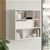 Mensola moderna libreria 90xH81 cm pensile a muro 1 ribalta bianco Kenzo