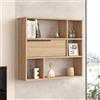 Mensola moderna libreria 90xH81 cm pensile a muro 1 ribalta rovere Kenzo