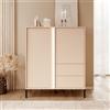 Mobile contenitore credenza madia moderna 103xH123 2 cassetti 2 ante beige Maty