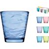 Pasabahce Confezione 6 bicchieri origami in vetro colori soft assortiti cl 24,5