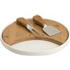 Brandani Tagliere porcellana bamboo due coltelli formaggio inox