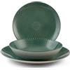H&H Servizio tavola aurora 18 piatti colore verde.