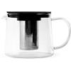 H&H Teiera in vetro borosilicato trasparente lt 1. con filtro in acciaio inox