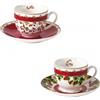 Brandani TAZZINA CAFFE' LE BACCHE SET 2 PZ NEW BONE CHINA