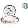 H&H Servizio tavola 18 pezzi nautica in porcellana decorata coupe