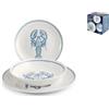 H&H Servizio tavola 18 pezzi ocean in porcellana decorata coupe