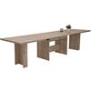 Hela Tische Lia Tavolo da pranzo, con finiture in rovere sabbiato, rivestimento in melammina, gambe a pannello con finiture in legno, 4 ripiani, allungabile, da 160-320 x 90 cm