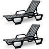 CREVICOSTA QUALITY MARK MARCAS DE CALIDAD - MALIBU - Set di 2 sedie a sdraio in resina per giardino e piscina (antracite)