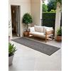 Hanse Home NORTHRUGS Kona Tappeto classico per interni ed esterni, tessuto piatto, reversibile, Öko-Tex resistente alle intemperie e ai raggi UV, per balcone, terrazza, giardino, colore bianco e nero, 80 x 250