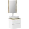 Baikal Set di mobili da bagno Duo, include lavandino, mobile sospeso a parete con lavabo in ceramica, varie finiture e misure mobili montati.