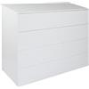 Dmora Comò a 4 cassetti, Settimanale moderno, Casettiera per camera da letto, cm 108x44h85, colore Bianco lucido
