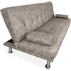 Homey Divano letto a 3 posti, modello Leire, design moderno, pratico e funzionale, con cuscini decorativi, legno, grigio cemento, 188 cm (lunghezza) x 88 cm (profondità) x 88 cm (altezza)