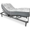 DUÉRMETE ONLINE, 90 x 190 Pack letto elettrico articolato rinforzato Ergomax + materasso viscoelastico Dorsaltec, legno, grigio antracite