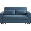 BAÏTA Divano Letto Dritto 3 posti in Velluto Blu, 170 x 88 x 88 cm
