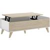 DEKIT GRUPO RIMOBEL Mueble Ness Tavolino da Salotto, in melammina, Bianco, Normale