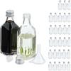 Relaxdays Set 30 Bottigliette in Vetro per Bomboniere, Bottiglie da 50 ml, Barattolini con Tappo, Trasparente Argentato, 10 x 3.5 x 3.5 cm