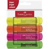 Faber-Castell 254644 - Confezione di 4 evidenziatori Textliner 1546 - Tonalità Neon