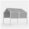 DEGHI Telo di ricambio 3x3 m in poliestere grigio per gazebo Fulgore