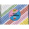 folia 22995 - Chiodini in legno JUMBO BASIC, 500 g di chiodini in legno per artigianato in 6 colori, circa 400 pezzi da 2,5 a 5 cm