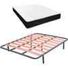 amuéblate online - Letto completo con materasso Venus reversibile + rete a doghe Basic con 6 gambe morsetto, 150 x 190 cm