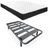 Homey Letto completo con materasso Sleep Pro reversibile + rete a doghe rinforzate, acciaio legato, grigio, 90 x 190 cm