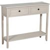 DRW Consolle Mobile Tavolo d'ingresso con 2 cassetti in Legno Beige, Medidas: 90x28x75cm