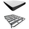 Somnia Descanso - Letto completo con materasso Bombay reversibile + 2 cuscini + rete a doghe rinforzate con 6 gambe cilindriche metalliche filettate, 150 x 190
