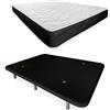Somnia Descanso - Letto completo con materasso Bombay reversibile + base imbottita rinforzata colore nero con 6 gambe metalliche filettate, 105 x 190