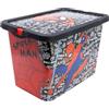 STOR Scatola Contenitore per Bambini Spider-Man con Chiusura Click 7 Litri - Organizer Plastica Multiuso per Giocattoli e Camera Bambini