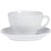 Esmeyer Bistro - Set da 6 Tazze da caffè 0,20 l, con piattini Forma Bistro - Bianco Manico a Forma Rotonda, Altezza 6,5 cm, Diametro 14,0 cm
