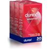 Durex SuperSottile, Preservativi Ultra Sottili Vestibilità Regular, 30 Preservativi, 3 confezioni da 10 Profilattici