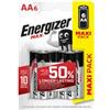 Energizer Pila stilo AA - 1,5V - Energizer Max - blister 6 pezzi (unità vendita 1 pz.)