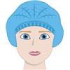 Worker Cuffie a clip plissettate - taglia unica - diametro 53 cm - PLP - azzurro - Worker - conf. 100 pezzi (unità vendita 1 pz.)