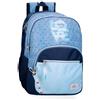 Pepe Jeans Joumma Bags - Zaino da scuola, blu e rosa, in poliestere, spallacci regolabili, per un comodo trasporto, vari scomparti, con portachiavi pompon, blu, Taglia unica, Zaino 46