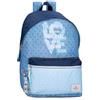 Pepe Jeans Joumma Bags - Zaino da scuola, blu e rosa, in poliestere, spallacci regolabili, per un comodo trasporto, vari scomparti, con portachiavi pompon, blu, Taglia unica, Zaino 42 adattabile